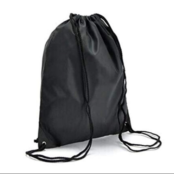 Brand new black drawstring backpack bag nylon - Picture 2 of 7